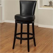 Armen Living Boston 26 Inch Black Bicast Leather Swivel Barstool