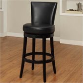 Armen Living Boston 30 Inch Black Bicast Leather Swivel Barstool