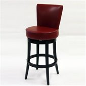 Armen Living Boston 30 Inch Red Bicast Leather Swivel Barstool