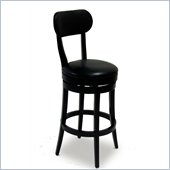 Armen Living Roxy 30 Inch Black Bicast Leather Swivel Barstool