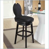 Armen Living Ava 26 Inch Black Fabric Swivel Barstool