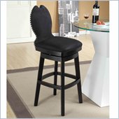 Armen Living Ava 30 Inch Black Fabric Swivel Barstool