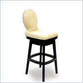 Armen Living Ava 26 Inch Cream Fabric Swivel Barstool