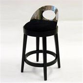 Armen Living Vista 26 Inch Black Microfiber Stationary Barstool