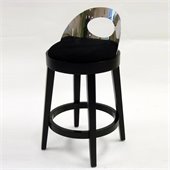 Armen Living Vista 30 Inch Black Microfiber Stationary Barstool