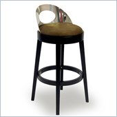 Armen Living Vista 26 Inch Brown Microfiber Stationary Barstool