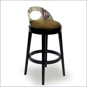 Armen Living Vista 30 Inch Brown Microfiber Stationary Barstool