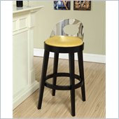 Armen Living Vista 26 Inch Yellow Microfiber Stationary Barstool