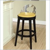 Armen Living Vista 30 Inch Yellow Microfiber Stationary Barstool