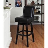 Armen Living Wayne 30 Inch Black Bicast Leather Swivel Barstool