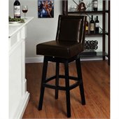 Armen Living Wayne 30 Inch Brown Bicast Leather Swivel Barstool