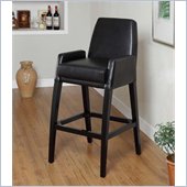 Armen Living Baldwin 30 Inch Black Bicast Leather Stationary Barstool