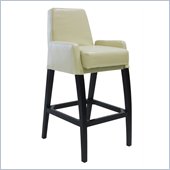 Armen Living Baldwin 30 Inch Cream Bicast Leather Stationary Barstool