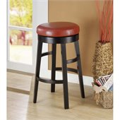 Armen Living Halo 30 Inch Red Bicast Leather Swivel Barstool