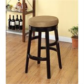 Armen Living Halo 26 Inch Brown Microfiber Swivel Barstool
