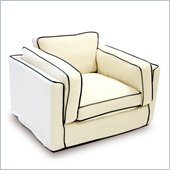 Armen Living South Beach Cream Slipcover Chair