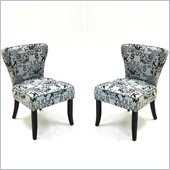 Armen Living Modern Alpha Letters Fabric Accent Chair (Set of 2)