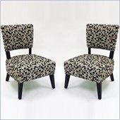 Armen Living Modern Geometric Fabric Accent Chair (Set of 2)