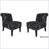 Armen Living Modern Black Architectural Fabric Accent Chair (Set of 2)