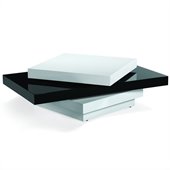 Armen Living Swivel Coffee Table in Black and White
