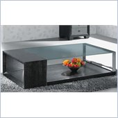 Armen Living Glass Top Coffee Table in Wenge