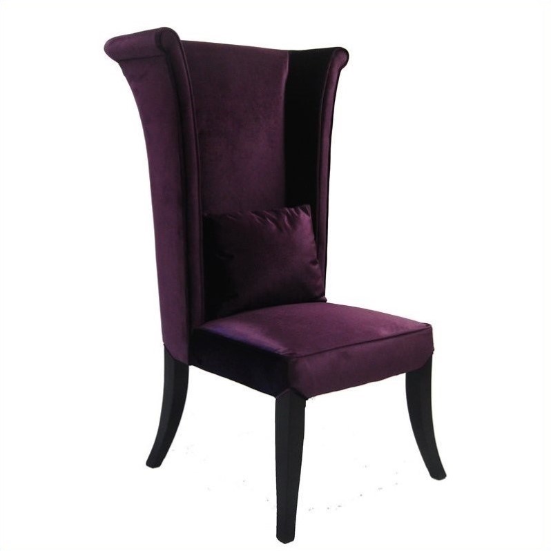 Armen Living Mad Hatter Dining Chair in Purple