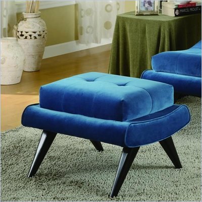 Armen Living 5th Avenue Ottoman in Cerulean Blue