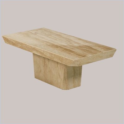 Armen Living Alexandria Travertine Modern Rectanguar Coffee Table