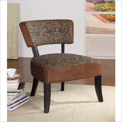 Armen Living Ashbury Leopard Print Club Chair in Wrangler
