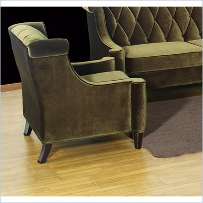 Armen Living Barrister Velvet Chair in Green