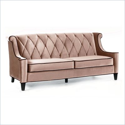 Armen Living Barrister Velvet Sofa in Caramel