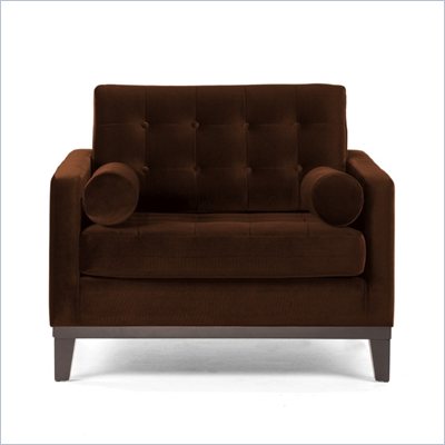 Armen Living Centennial Velvet Chair in Brown