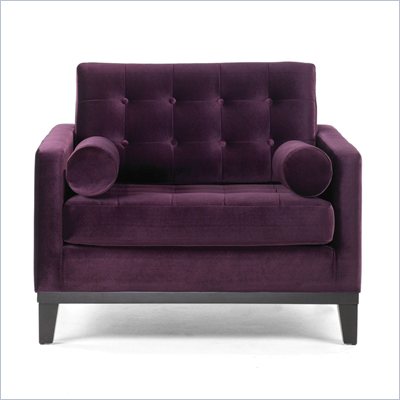 Armen Living Centennial Velvet Chair in Purple