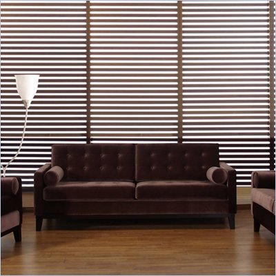 Armen Living Centennial Velvet Sofa in Brown