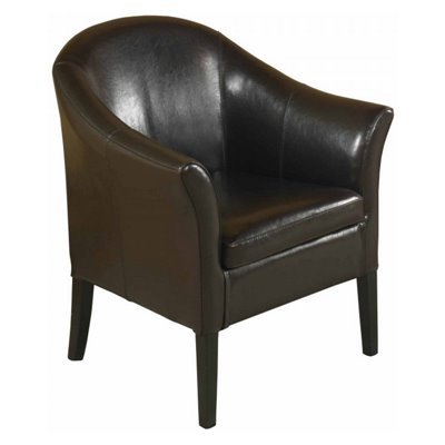 Armen Living 27 Inch Leather Club Chair in Brown