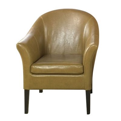 Armen Living Camel Leather Club Chair