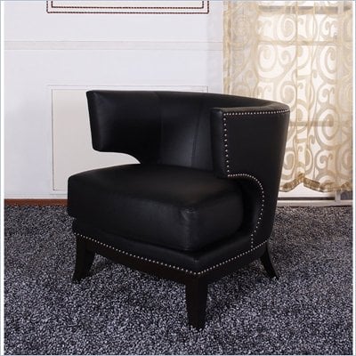 Armen Living Eclipse Vinyl Club Chair in Black