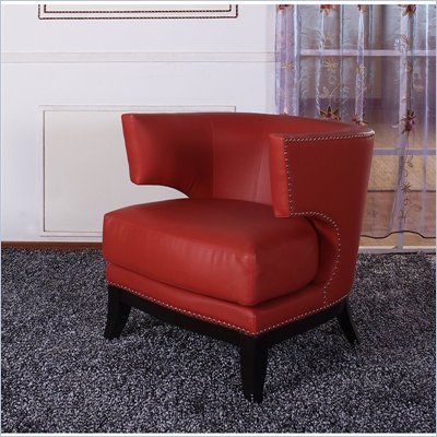 Armen Living Eclipse Vinyl Club Chair in Red