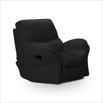 Armen Living Idaho Leather Recliner in Black