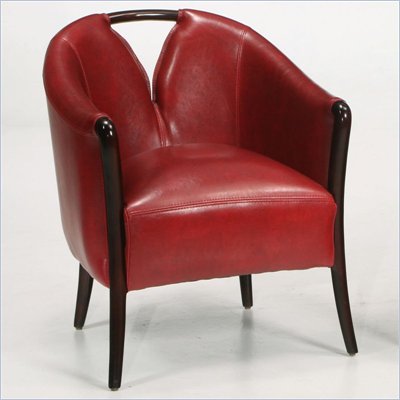 Armen Living Kevin Club Red Leather Club Chair