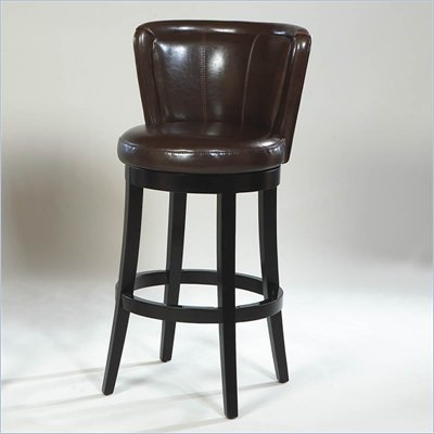 Armen Living Lisbon 30" High Brown Bycast Leather Swivel Bar Stool