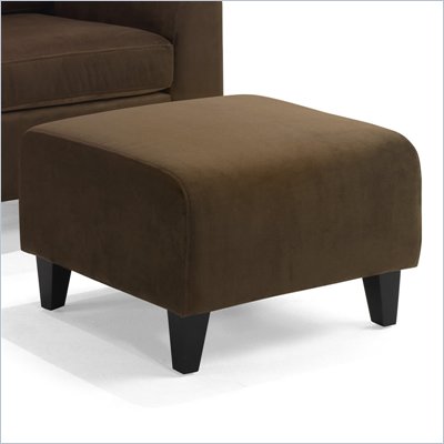 Armen Living Marietta Fabric Ottoman in Chocolate Brown