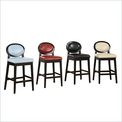 Armen Living Martini 26"H Stationary Leather Bar Stool