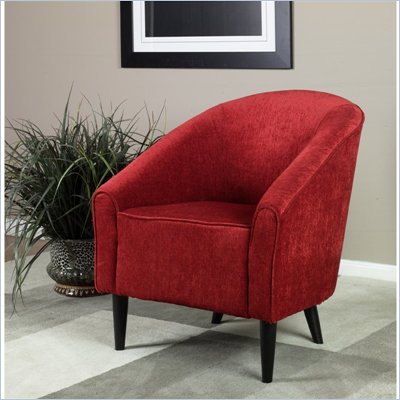 Armen Living Orion Club Chair in Red Chenille