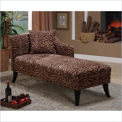 Armen Living Patterson Tiger Print Chenille Chaise Lounge