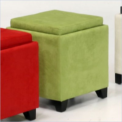 Armen Living Rainbow Micro Fiber Storage Ottoman in Green