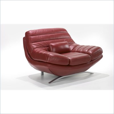Armen Living Riviera Leather Chair in Red