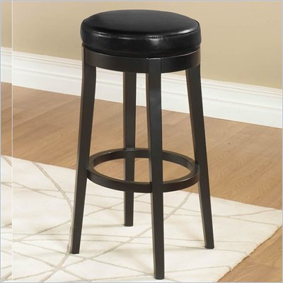 Armen Living Black 30" High Round Backless Swivel Bar Stool 
