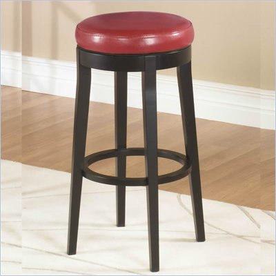 Armen Living Red 26" High Round Backless Swivel Counter Stool 