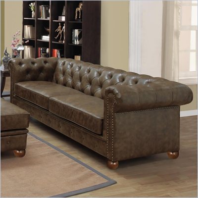 Armen Living Winston Vintage Sofa in Mocha
